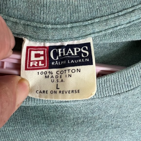 Vintage Chaps Ralph Lauren T Shirt Mens Size L Green Swordfish Graphic Tee - Picture 3 of 6